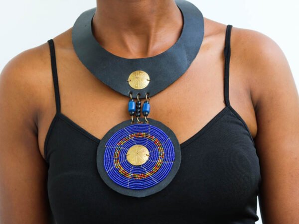 KIKUYU Beaded Leather necklace