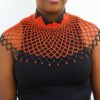 ANZA African Beaded cape necklace, Beaded shawl Necklace