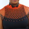 ANZA African Beaded cape necklace, Beaded shawl Necklace