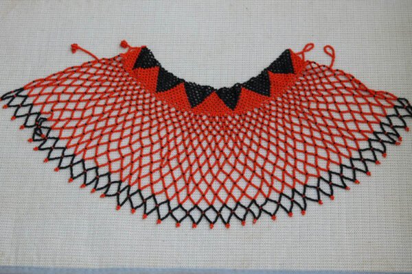 ANZA African Beaded cape necklace, Beaded shawl Necklace