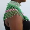 ADIN African Beaded cape necklace, Beaded shawl Necklace