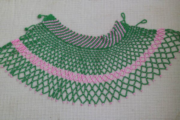 ADIN African Beaded cape necklace, Beaded shawl Necklace