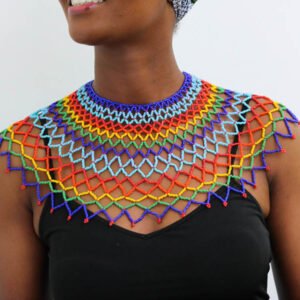 AMBETA African Beaded cape necklace