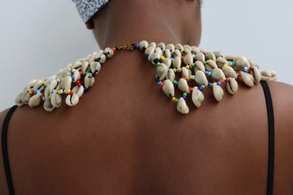 ALI African cowrie shell necklace, Gift for her