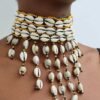 KAMEGA Cowrie Leather Choker Necklace