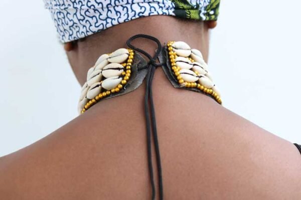 KAMEGA Cowrie Leather Choker Necklace