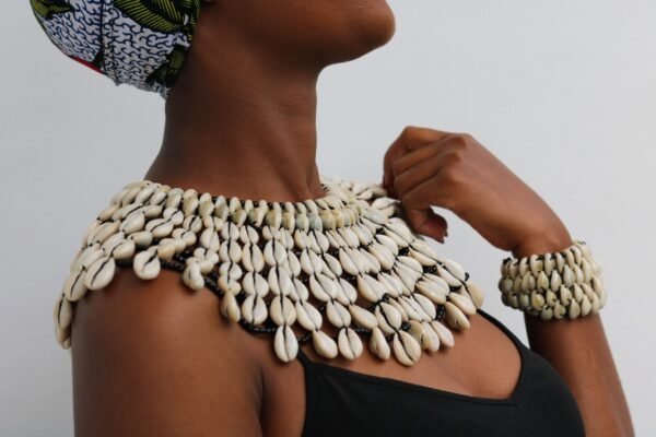 GACHIE African Cowrie Shell Necklace with matching bracelet