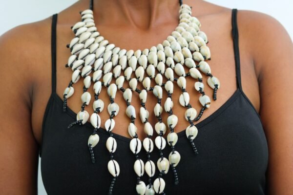 NYADISI African Cowrie Necklace with matching bracelet