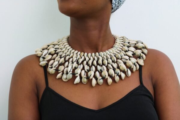 AMU African cowrie shell necklace, Gift for her