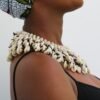 AMU African cowrie shell necklace, Gift for her