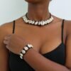 ADLA African Cowrie Necklace with matching bracelet