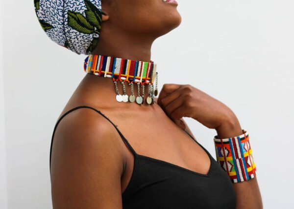 TULIA Beaded Choker Necklace, Beaded Bracelet