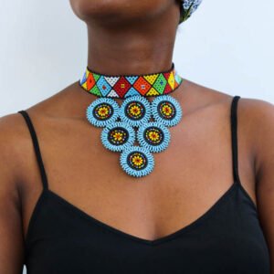 AFIYA African Beaded Choker Necklace