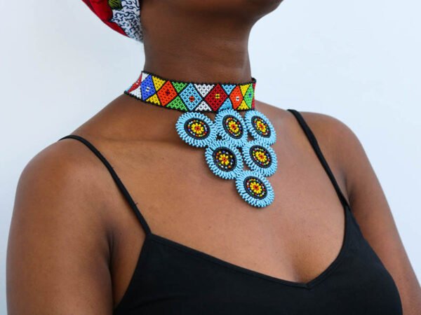 AFIYA African Beaded Choker Necklace