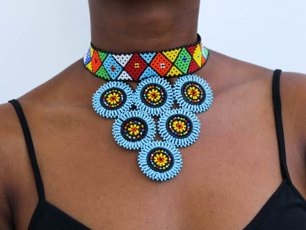 AFIYA African Beaded Choker Necklace