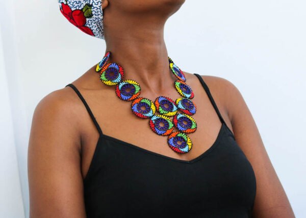 AMALI African Beaded Choker Necklace