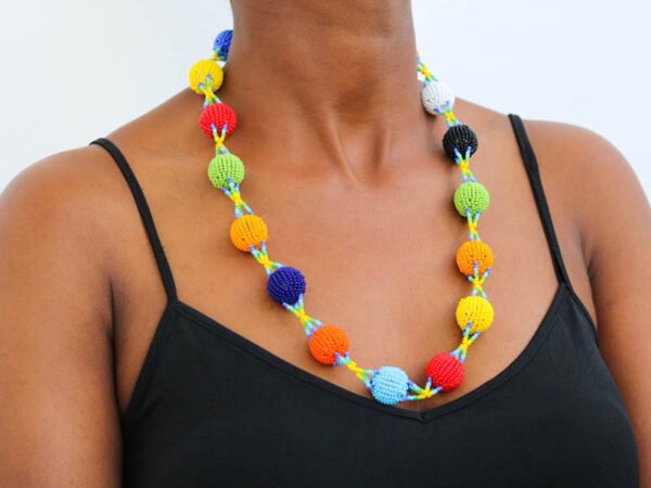 ASHA African Beaded Ball Necklace