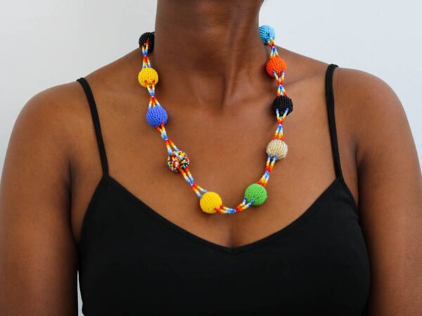 ASHURA African Beaded Ball Necklace