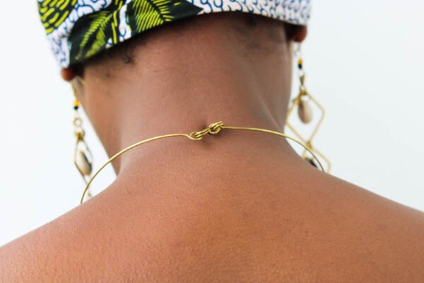 MWANZA African brass and cowrie necklace