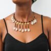 MWINYI African brass and cowrie necklace