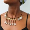 MWINYI African brass and cowrie necklace