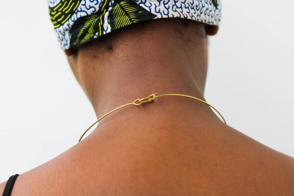 MWINYI African brass and cowrie necklace