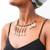 MWINYI African brass and cowrie necklace