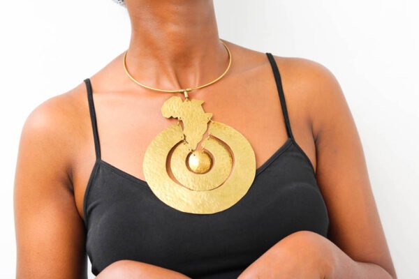 GUCHA African brass choker necklace