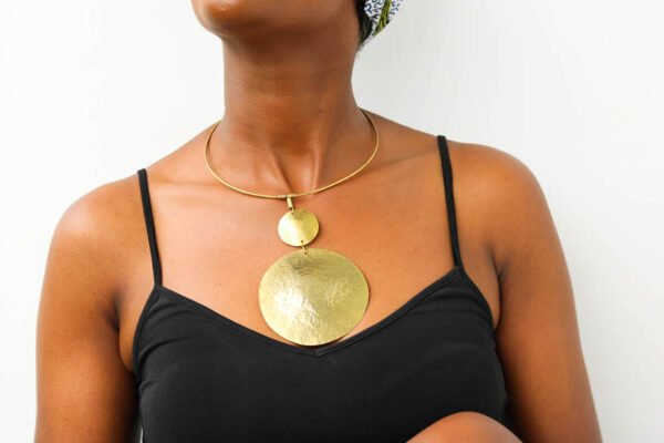 BAO African brass pendant necklace