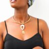 SHELA African brass pendant necklace