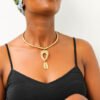 SHELA African brass pendant necklace