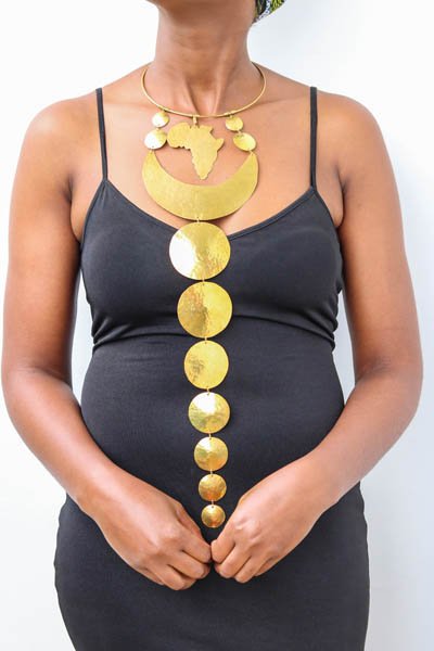 Lamu African brass necklace