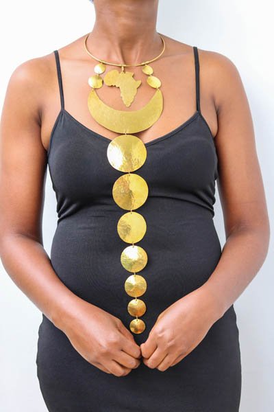 Lamu African brass necklace