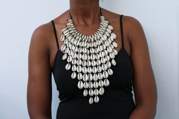ASHO African Cowrie Necklace with matching bracelet and earring