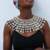 ADU African cowrie shell necklace, Gift for her