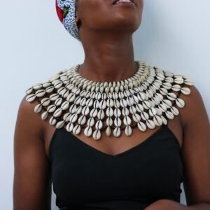 ADU African cowrie shell necklace, Gift for her