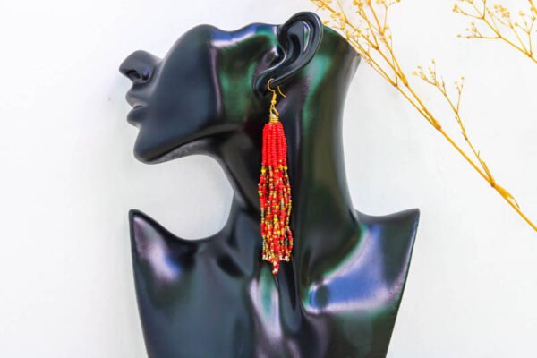GAMILA Red Beaded Earrings