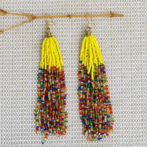 HAJI Yellow Beaded Earrings