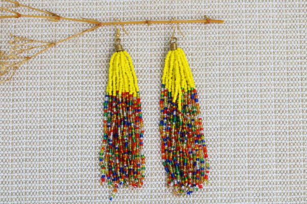 HAJI Yellow Beaded Earrings