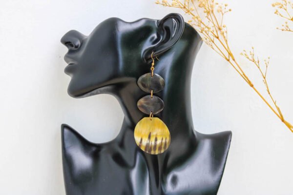 JAHU African Cow Horn earrings