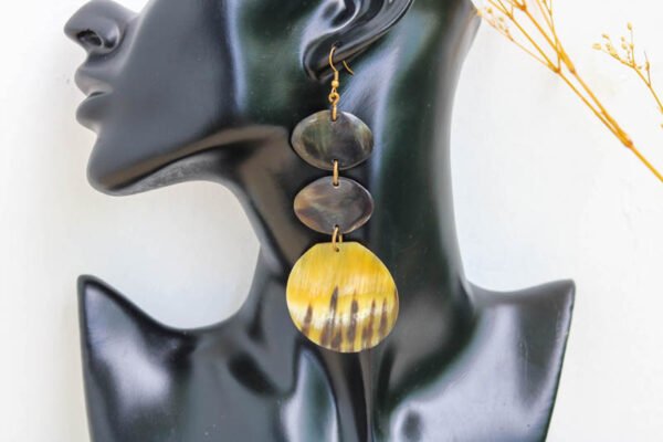 JAHU African Cow Horn earrings