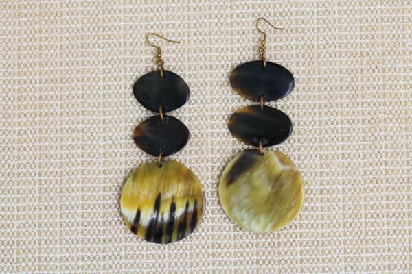 JAHU African Cow Horn earrings