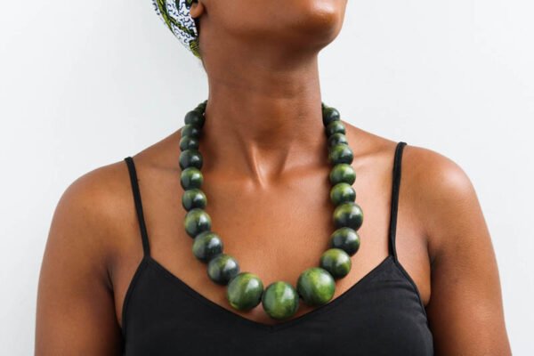 MKWASI Wooden Beaded necklace