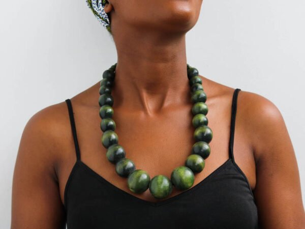MKWASI Wooden Beaded necklace
