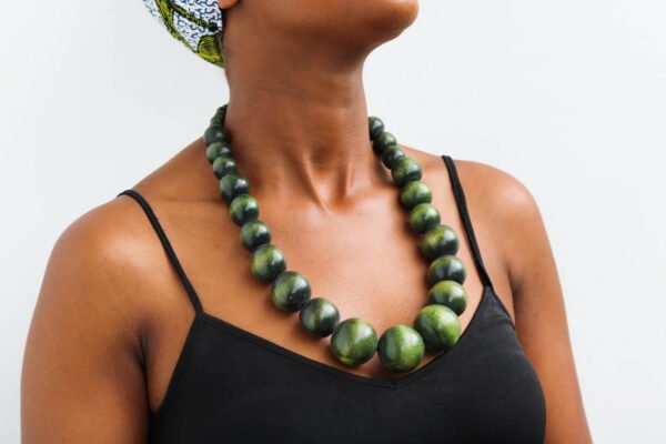 MKWASI Wooden Beaded necklace