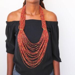 AHO African fringe necklace