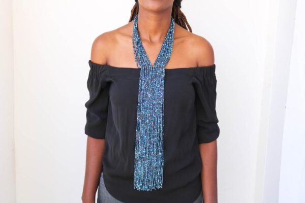 AKINYI beaded fringe necklace