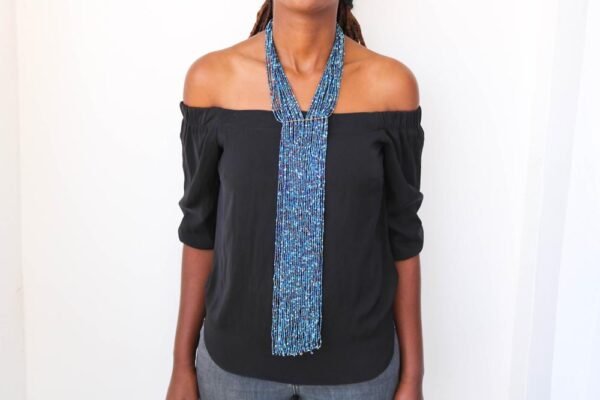 AKINYI beaded fringe necklace