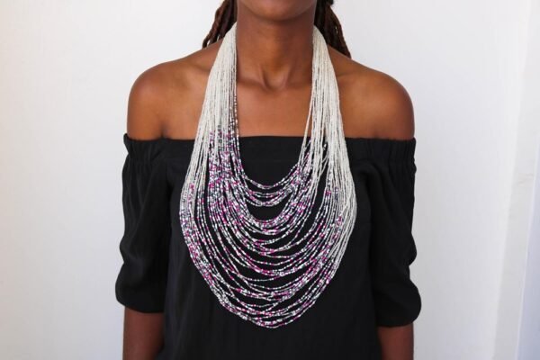 AOKO beaded fringe necklace