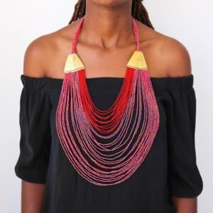 APIYO beaded fringe necklace